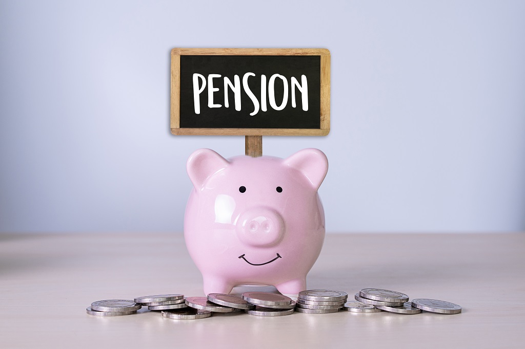 Piggy bank representing pension savings